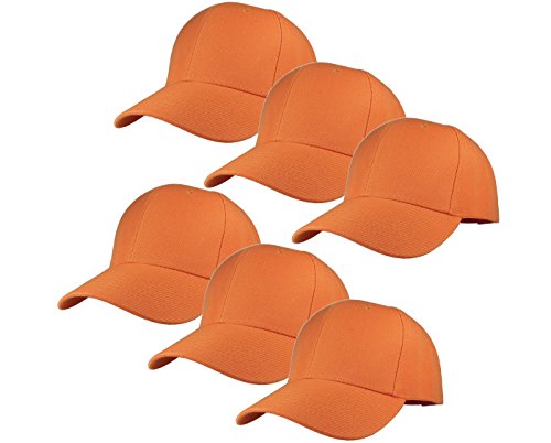 Image of Gelante Plain Blank Baseball Caps Adjustable Back Strap Wholesale Lot 6 Pack