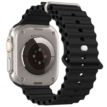 Pulseiras de silicone Ocean compatíveis com Apple Watch Ultra de 49 mm, 45 mm, 44 mm e 42 mm, pulseira de substituição para iWatch Ultra 2/Ultra /SE séries 9 8 7 6 5 4 3 2 1 para mulheres e homens