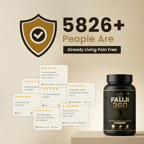 Image of Fauji 360 Powder for Back and Shoulder Reliever | Mixture of 15 Herbs | Herbal Treatement for Waist, Knee, Elbow, Shoulder and Back Pain (Pack of 1, 150g)