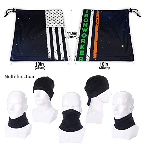 Ironworker Irish American Flag St. Patrick's Day Men Women Cold Weather Neck Gaiter Tube Face Mask
