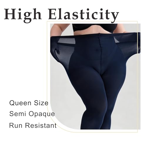 Image of Women's Plus Size Tights High Waist Sheer Semi Opaque Ultra-Soft Pantyhose XL, 2XL, 3XL, 4XL