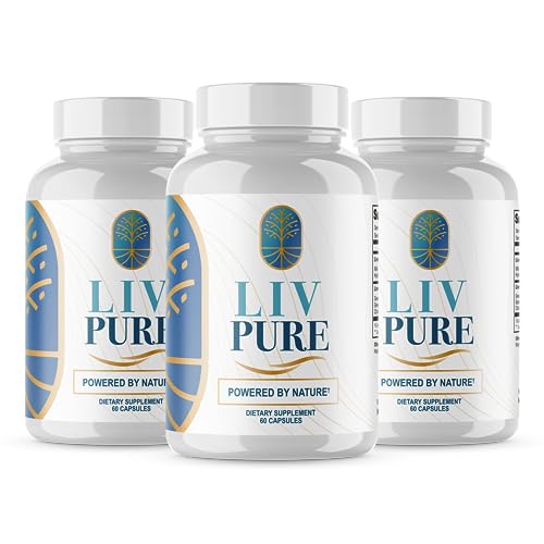 (Official 3 Pack) Liv Pure Capsules Liver Detox Pills, LivPure Supplement - Live Pure Liver Detox Cleanse Supplements, LivePure Diet Hydration Reviews Liv Pur Health Support (180 Caps) 3 Month Supply
