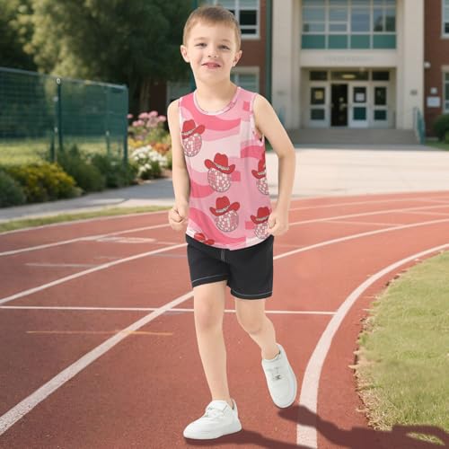 J JOYSAY Western Cowboy Cowgirl Hat Boys Tank Top Sleeveless Muscle Shirts Quick Dry Sport Active Workout Kids T-Shirts 3-15T 5