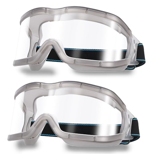 MOVNUOCA Safety Glasses with Anti-Fog Technology that Fit Over Glasses - for Construction, Lab Work, Welding, DIY Projects - Lightweight & Durable Protective Eyewear (2 Pack, Gray+Gray)