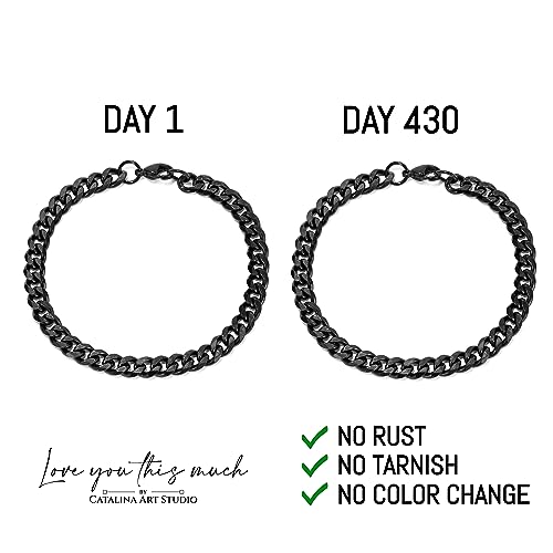 Love You This Much Stepped Up Dad Cuban Link Bracelet, Gifts for Stepfather, Birthday Gifts for Stepdad, Step Dad Present4