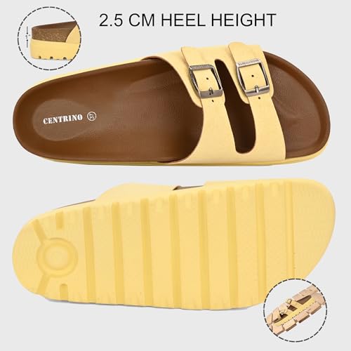 Image of Centrino Women's Berkin-Style Slip-On Sandals | Open Toe Design | Soft PU Footbed | Lightweight & Comfortable | Arch Support | On-Grip Sole | Casual Outdoor Wear (9219)