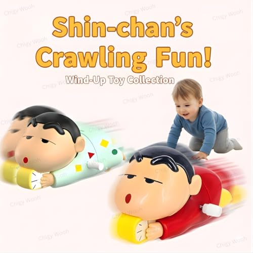 Image of Crawling Toy for Kids | Key Operated Movable Action Figure |Cute Character Collectible for Boys & Girls | Wind-Up Cartoon Toy Fun Interactive Play for Babies, Design As Per Stock
