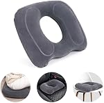 AirSwim Inflatable Hemorrhoid Pillows, Donut Pillow for Tailbone Pain, Adjustable Inflatable Seat Cushion for Bed Sores, Postpartum Pregnancy, Car Seat, Airplane, 17.7'' x 15.4'' x 4.3''(Grey)