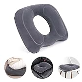 AirSwim Inflatable Hemorrhoid Pillows, Donut Pillow for Tailbone Pain, Adjustable Inflatable Seat Cushion for Bed Sores, Postpartum Pregnancy, Car Seat, Airplane, 17.7'' x 15.4'' x 4.3''(Grey)