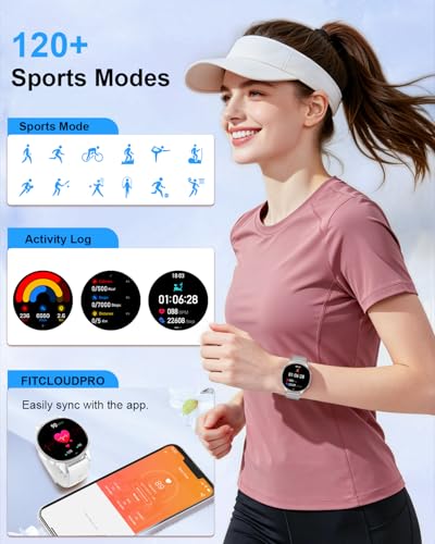 Image of Smart Watches for Women, 1.27 inch Fitness Watch with Bluetooth Make & Answer Calls,24H Heart Rate /SpO2 /Sleep Monitor,120+ Sport Modes IP68 Fitness Tracker Compatible with iOS & Android (4 Straps,Silver)