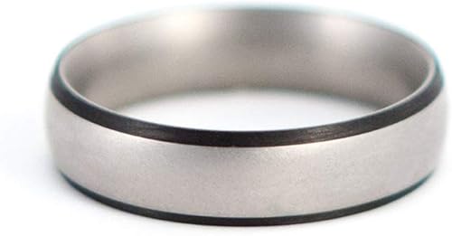 Miniatura 3 de Men's titanium and carbon fiber ring. Unique and modern wedding band. Water resistant, very durable and hypoallergenic. (00302_7N)