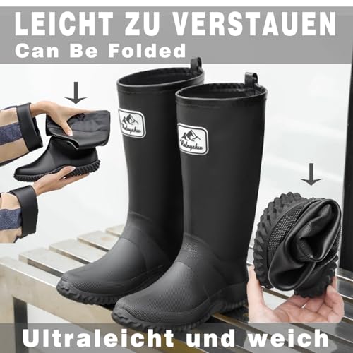 situkeke Gummistiefel Damen Gartenarbeit Mode Outdoor Boots Federleichte Wasserdichte Herren Regenschuhe Brown 40/41 EU