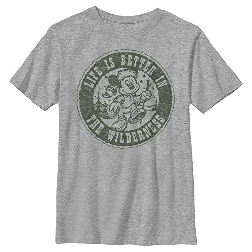 T-shirt col rond Mickey Disney pour garçon en gris chiné taille S