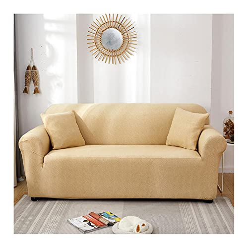 Housse de canapé 1 place jaune extensible en polyester au design moderne