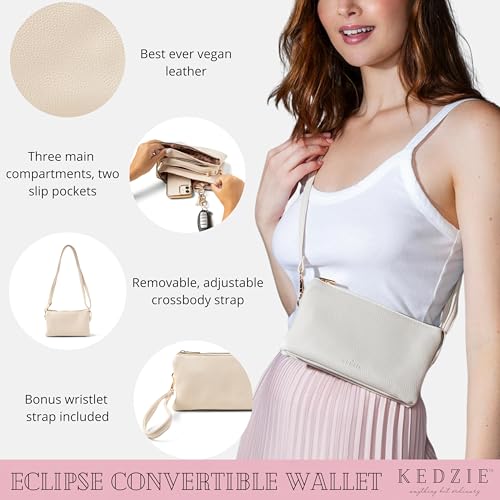KEDZIE Eclipse Vegan Leather Convertible Purse Wallet Crossbody Bag for Women2