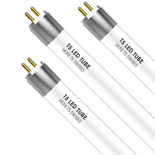 IHYCTV LED Röhre T5 288mm, 5W, 685lm, EVG Kompatibel, 6500K Tageslicht, Ersatz T5 8W klassischer leuchtstoffröhren, G5 Sockel, 3-Pack