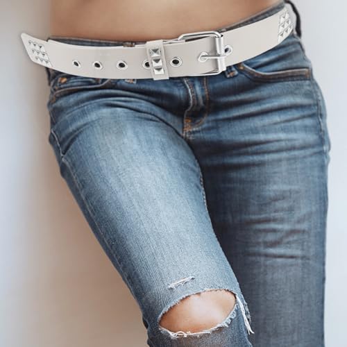 Rivet Studded Leather Waistband Jeans Belt - Punk Style3