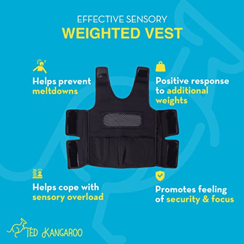 Ted Kangaroo Weighted Vest for Kids Sensory Compression Vest Deep Pressure Comfort (Blue) - Image 5