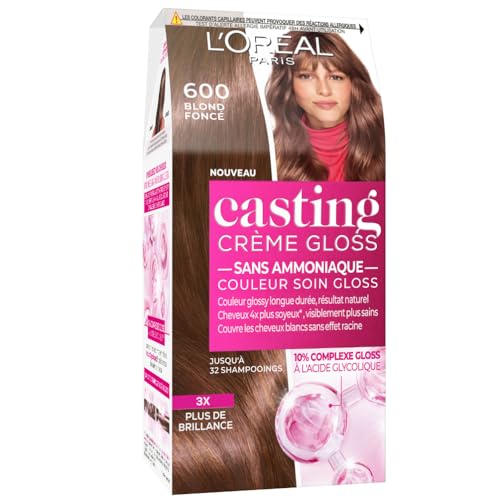 L'ORÉAL PARIS - semi-permanente Haarfarbe, Ton in Ton – Pflegefarbe Gloss – ohne Ammoniak – Casting Creme Gloss – Nuance: Dunkelblond (6.0) L'ORÉAL PARIS - semi-permanente Haarfarbe, Ton in Ton – Pflegefarbe Gloss – ohne Ammoniak – Casting Creme Gloss – Nuance: Dunkelblond (6.0)