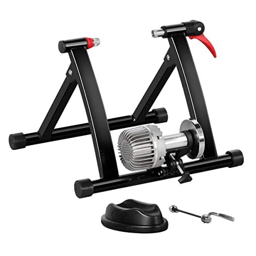 YAHEETECH Fluid Bike Trainer Stand Indoor Bicycle Exercise Stand Mountain & Road Bike Portable Foldable Cycling Training Stand w/Fluid Flywheel,Quick-Release,Riser Block & Noise Reduction