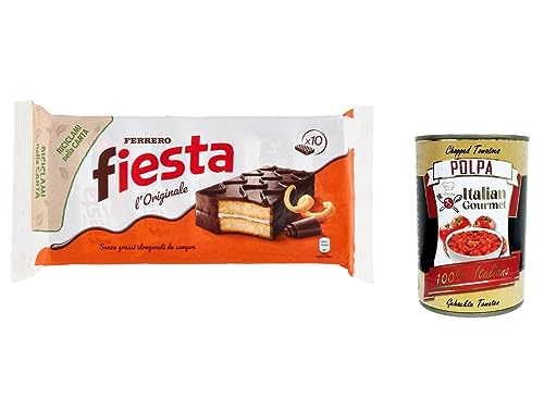 Ferrero Fiesta - 3 galletas para tartas de chocolate y sabor a naranja, 360 g + Polpa italiana gourmet 400 g