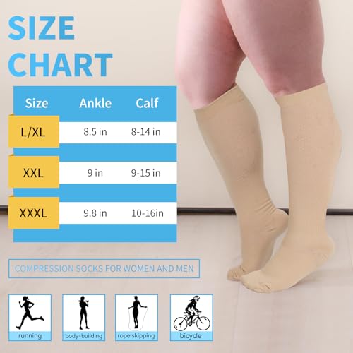 Image of 3 Pairs Plus Size Socks for Women & Men, Soft Breathable Athletic Running Socks with Arch Support