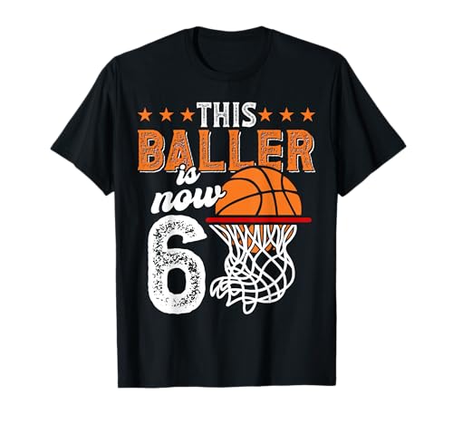 6th Birthday Boys Basketball Player T-Shirt