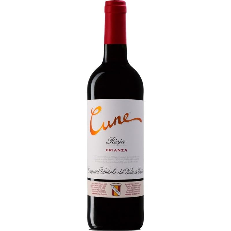 Cune Crianza Vino Tinto Español con Aromas Frutales y Notas de Roble, Ideal para Maridar con Carnes, Quesos y Platos Mediterráneos| 1 botella