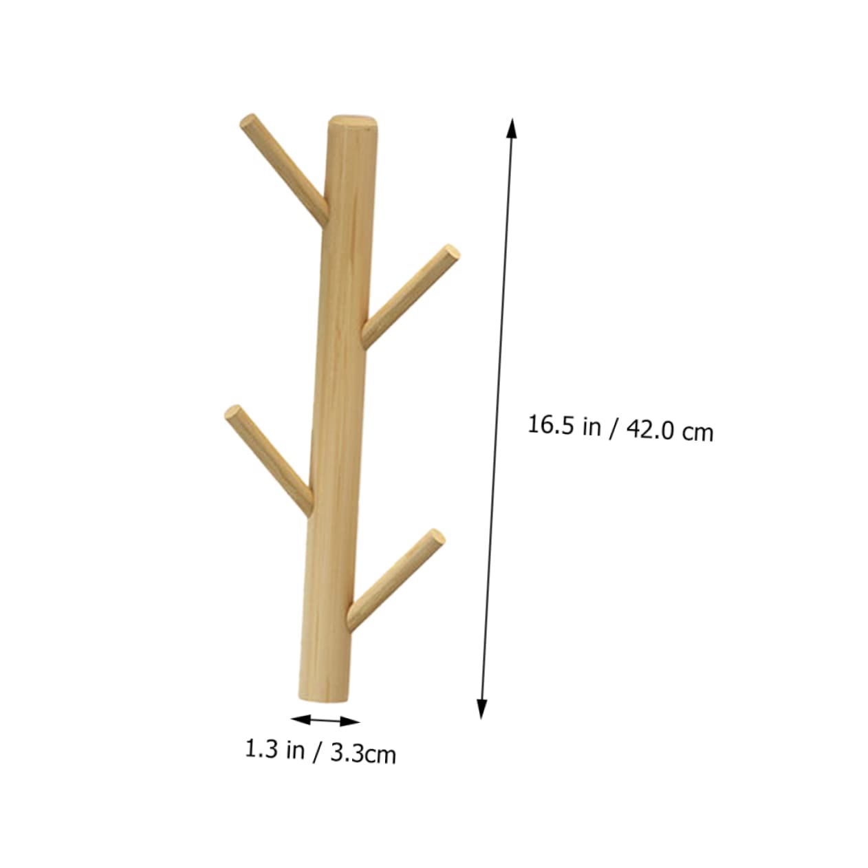 HOODANCOS Wall Mounted Solid Coat Hanger Rack Simple Generous Design Space Saving Clothes Organizer for Bedroom Entryway Healthy Pine Material Smooth Finish for Safe Use