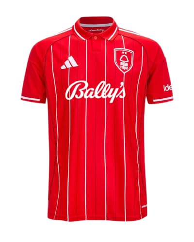 adidas Nottingham Forest Mens Home Football Shirt Jersey 2025-2026 (UK Alpha M Regular Regular) Red