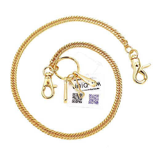 Lightweight Super Thin Cut Link Wallet Chain Swivel Trigger snap Biker Punk Key Chain (Gold)3