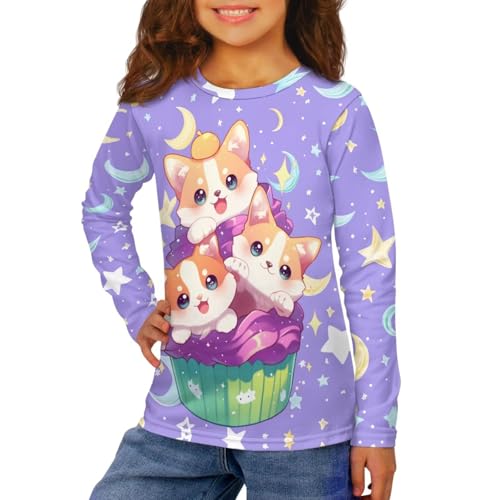 Image of Long Sleeve Shirts for Girls Winter Tops 3-16t Cartoon T Shirts for Fall Clothes