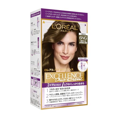 L'Oreal Paris(ロレアルパリ)エクセランス R クリームタイプ 白髪染め ヘアカラー 6NG 緑がかったやや明るい栗色 ライトブラウン【医薬部外品】のサムネイル