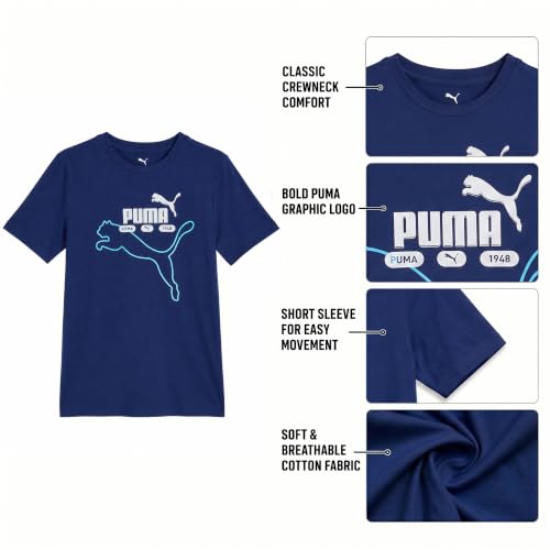 Image of PUMA Boys T-Shirts Athletic Crewneck Short Sleeve Tees (Sizes S-XL)