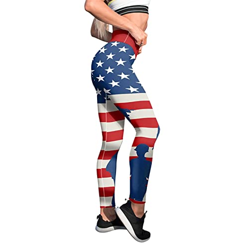 Pantalones de yoga de bandera americana cómodos para correr y entrenar en verano