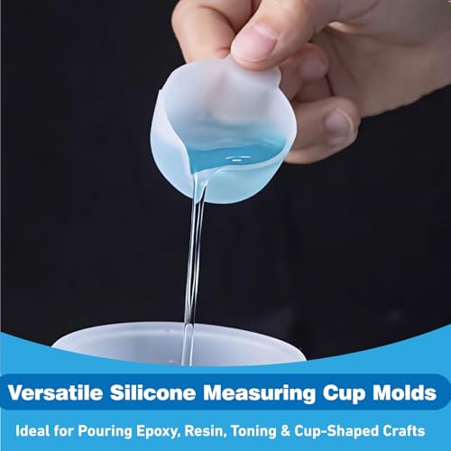 Set de 5 vasos medidores de silicona para resina miniatura 3