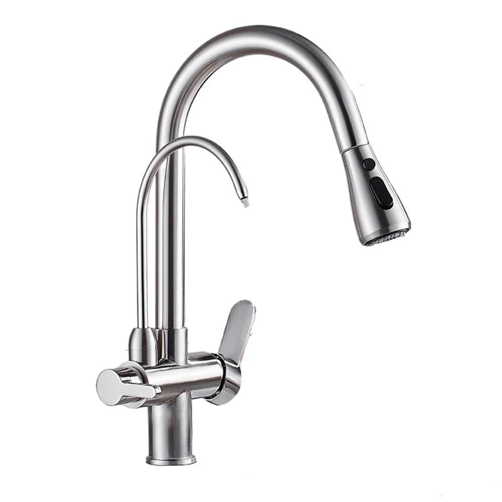 Kitchen Faucets Three Ways Sink Mixer Hot and Cold Kitchen Faucet NAR-1(Nickel)
