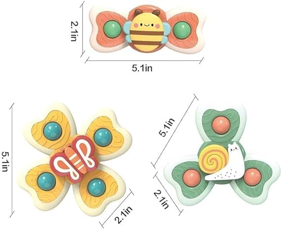 SHIVAARO 3 PCS Insect Suction Cup Bath Toy: Fun and Educational Bath Time Entertainment for Baby Boys and Girls 1