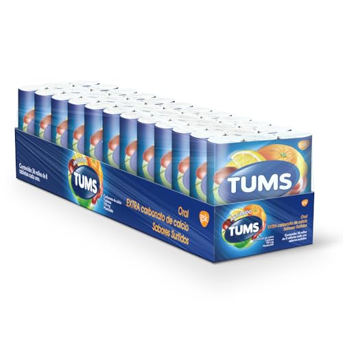Biofarma, Tums Antiácido Tabletas Masticables Extra Surtido 24 tabs (3 rollos de 8 tabs c/u) - 12 Piezas