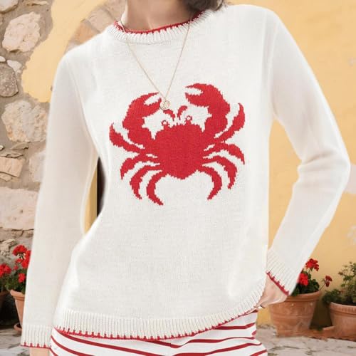 Graphic Pullover Sweaters for Women Y2k Aesthetic Long Sleeve Crewneck Preppy Sweater Fall Winter Streetwear3