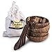 Produktbild Kaloogo Cocobowl Nature - die 100% natürlich gewachsene Kokosnuss Schale (4er-Geschenk Set naturbelassen mit Loeffeln)