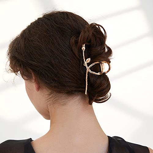 Pinza de Pelo Flor Grande para Mujer Dorada/Plata miniatura 4