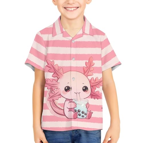 Kids Hawaiian Shirts Short Sleeve Summer Beach Tropical Casual Aloha Luau Shirts Top Size 3-16 Years4