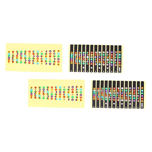 NULYLU 4個ギター指板用ステッカー 指ガイド付きフレットボードラベル 音符デカール 初心者向け 学習用アクセサリー アコースティック エレキギター対応