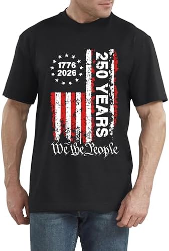 250th Anniversary USA Shirts for Men American Flag T-Shirt 4th of July Shirt 250 Years Birthday Patriotic Tops