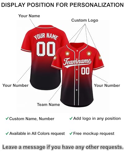 Camiseta personalizada de béisbol con degradado, nombre, número y logo para hombres, mujeres y jóvenes miniatura 3