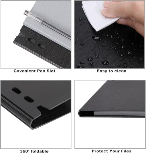 Image of DARKNESS File Cover Folder Clipboard, Profile Clip File Folder, File Writing Pad, PP File Clipboard for A4 and Letter Size Business, Office, School Papers (File Clipboard Top Open)