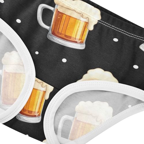 Girls Underwear Toddler 2t Cotton Cute Panties Girl Funny Briefs Girls Undies Cheerful Beer Mugs Black4
