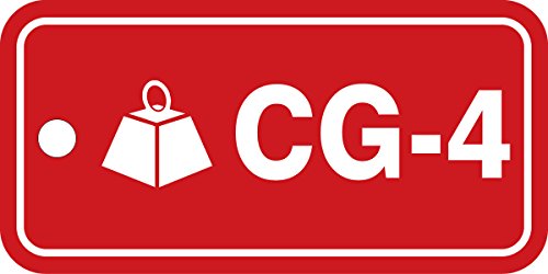 Tag CG-4 Control Gravity Accuform en plastique haute visibilité rouge et blanc