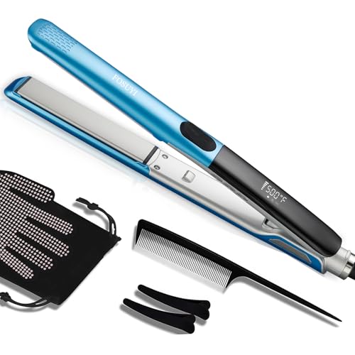 Image of 500F High Heat Professional Flat Iron,30 Seconds Quick Heat Up Ceramic Hair Straightener,2 in 1 Straightening and Curling Iron,Anti-Frizz Smooth Hair Care,Dual Voltage Portable for Travel